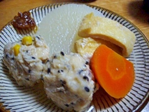 圧力鍋使用　鶏だんごと大根のあったかおでん